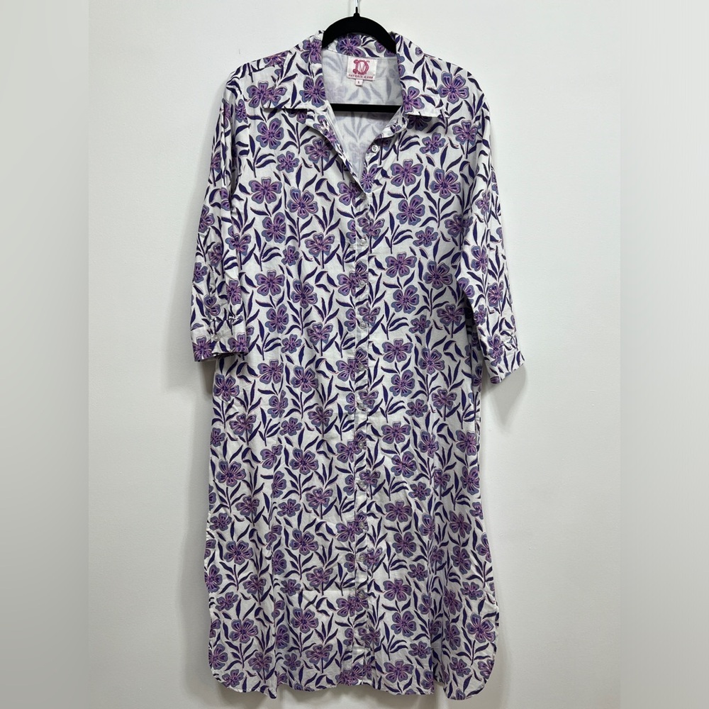 Victoria Dunn shirt dress, size large, midi